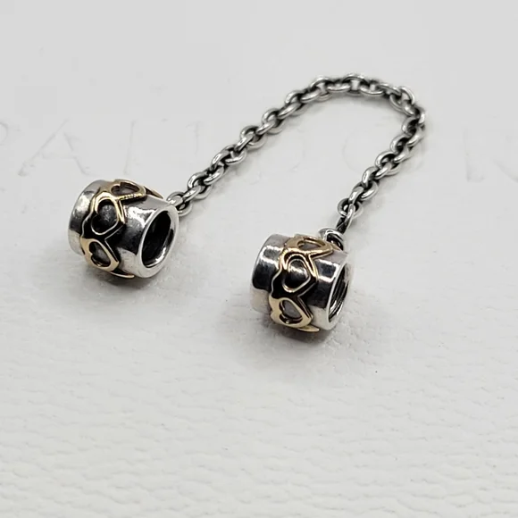 Authentic Pandora SAFETY CHAIN WITH 14k GOLD - Picture 2 of 4